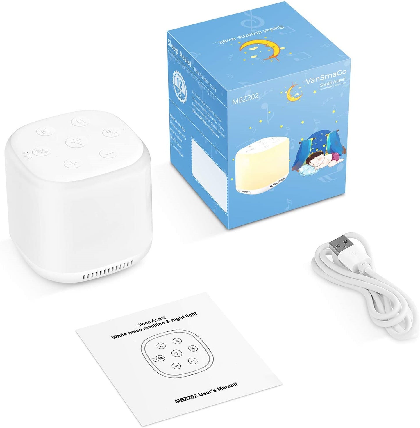 Portable White Noise Sound Machine – 34 Soothing Sounds