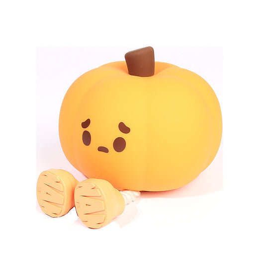 Cute Halloween Pumpkin Silicone Night Light – Rechargeable, Dimmable & Kid-Safe